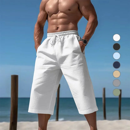 Grenzüberschreitende Sommer-lose und atmungsaktive Capri-Hose, Herrenmode, lässige, atmungsaktive Shorts, Jogginghose für Herren