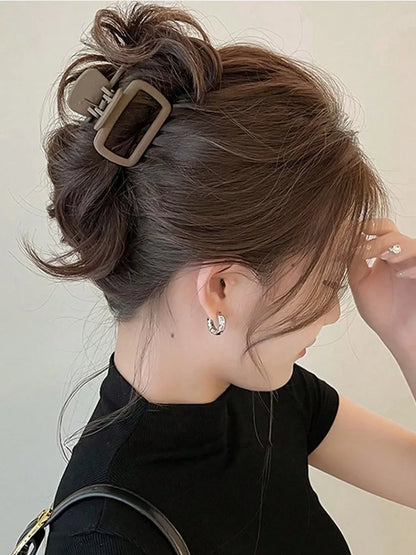 4pcs Women's Square Lightweight Hair Claw Clip Fashionable Elegant Hair Accessory Clip Suitable Hair Styling Makeup.