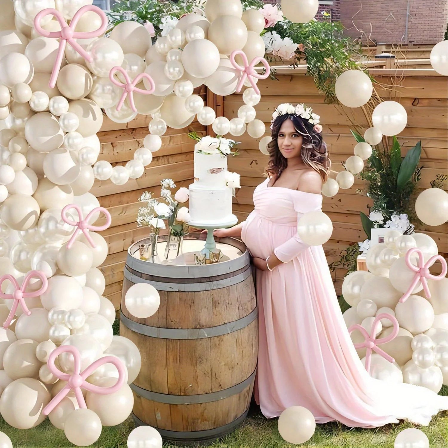 184-teiliges perlweißes Ballon-Girlandenbogen-Set, geeignet für Hochzeit, Braut, Geburtstag, Verlobung, Junggesellenabschied, Dekoration.