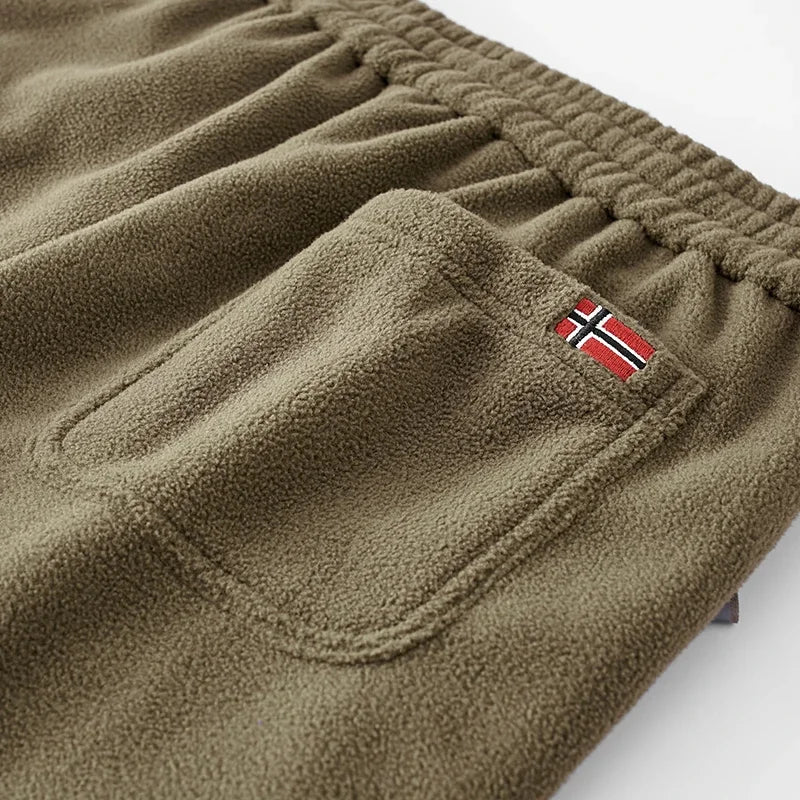 Men's Wool Sweatpants 2024 Winter New Thickened Double-Sided Fleece Casual Trousers Jogger Men's Outdoor Down Cotton Warm Pants