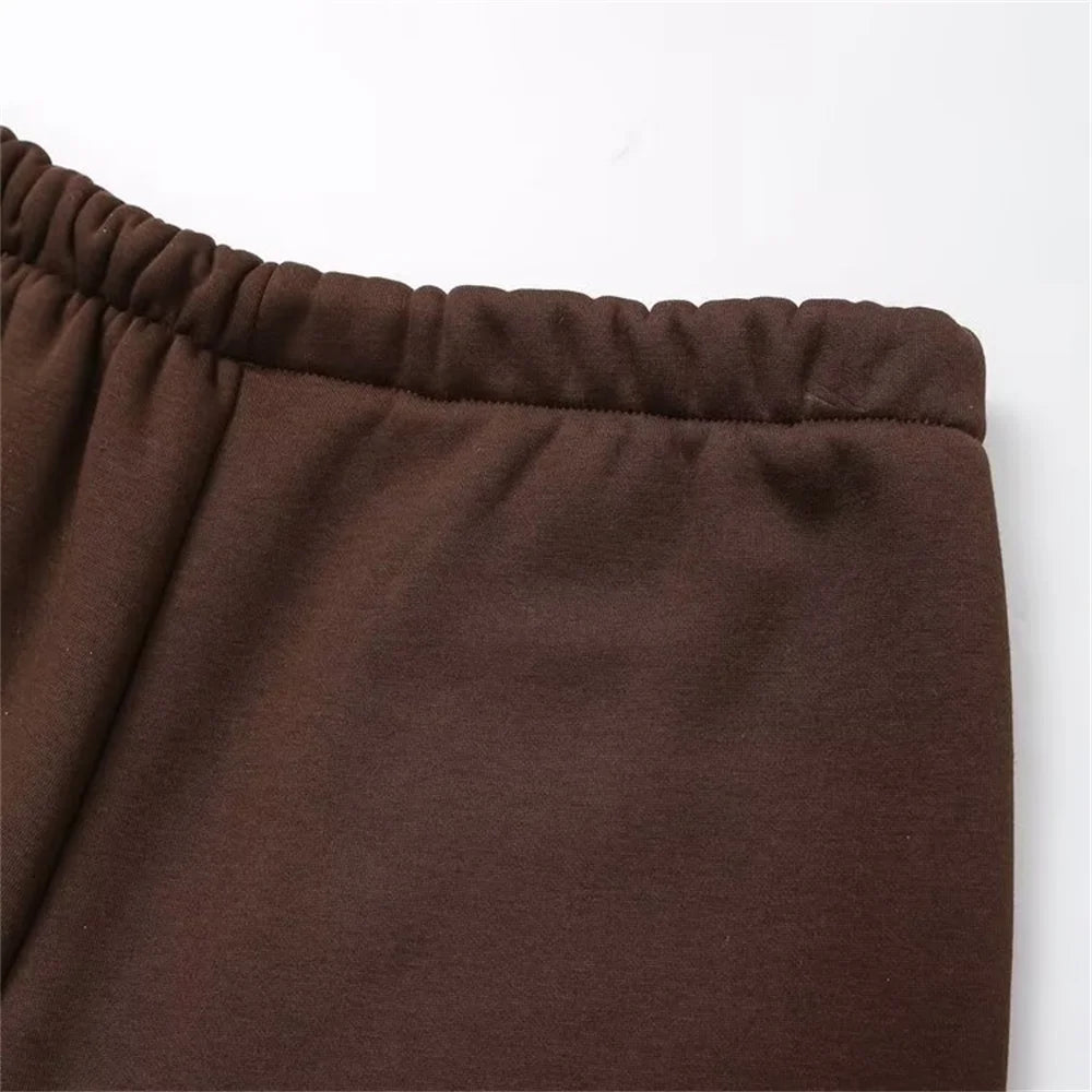 autumn new women's fashionable casual zipper decoration hooded long sleeved sportswear jacket wide leg pants set.