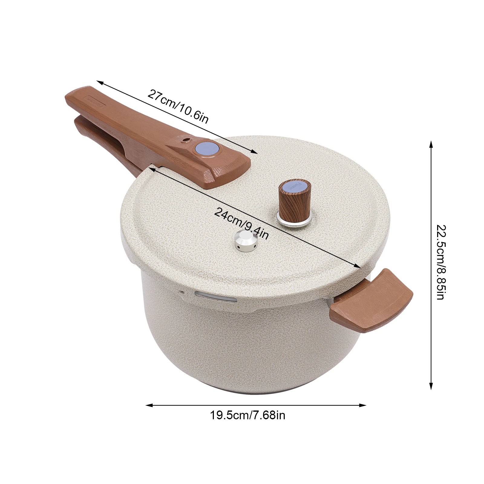 7L 24cm 80kPa Stainless Steel Pressure Cooker Beige Pressure Cooker For Cooking Kitchen Pot For Homes Fast Restaurants Hotels.