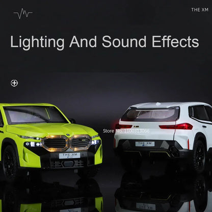 1/24 The XM Alloy Car Models Toy Diecasts Off-road Vehicles with Light Sound Pull Back Function SUV Car Toys for Kids Boys Gifts.