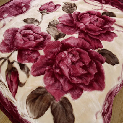 Ultra Soft Cozy Flowers Rose Throw Blanket Microfiber Heavy Fluffy Fleece Blanket for Home Bed Dormitory