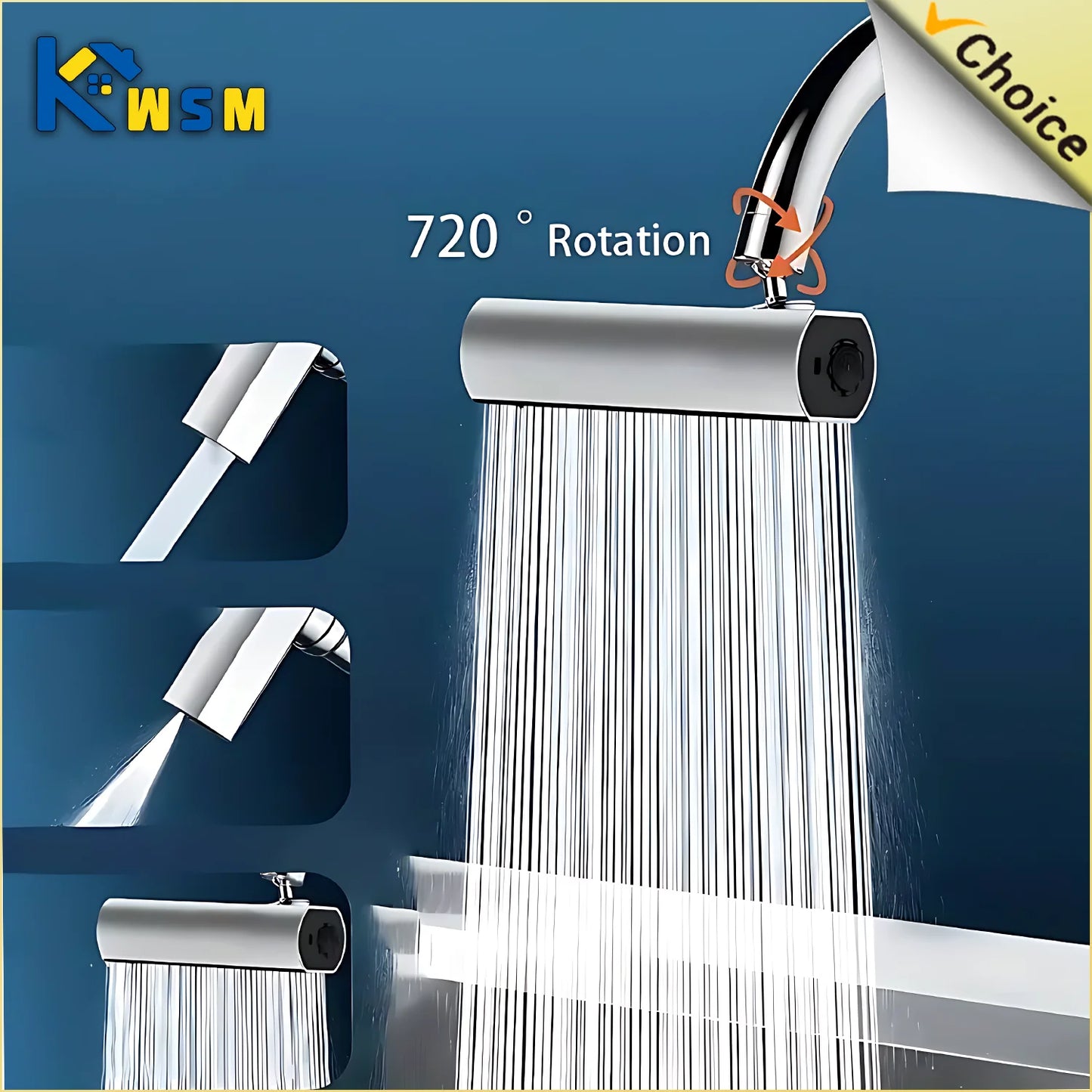 Swivel Waterfall Faucet Four-speed Adjustable Faucet Multifunction Swivel Faucet Kitchen Bathroom Basin Splash Spout