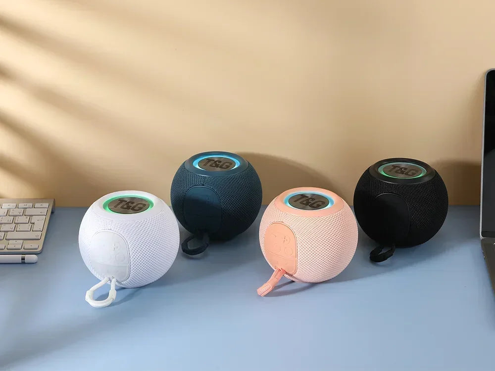 T&G TG337 Bluetooth Speaker Portable TWS Wireless Mini Bass Boombox LED Loudspeaker IPX7 Outdoor Music Player Support BT AUX FM