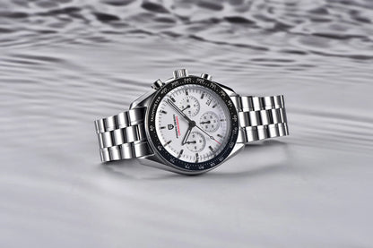 PAGANI DESIGN 2025 New Saturn Men's Watches Top Luxury Quartz Watch Men Light Tan Chronograph AR Sapphire crystal Wristwatch Men