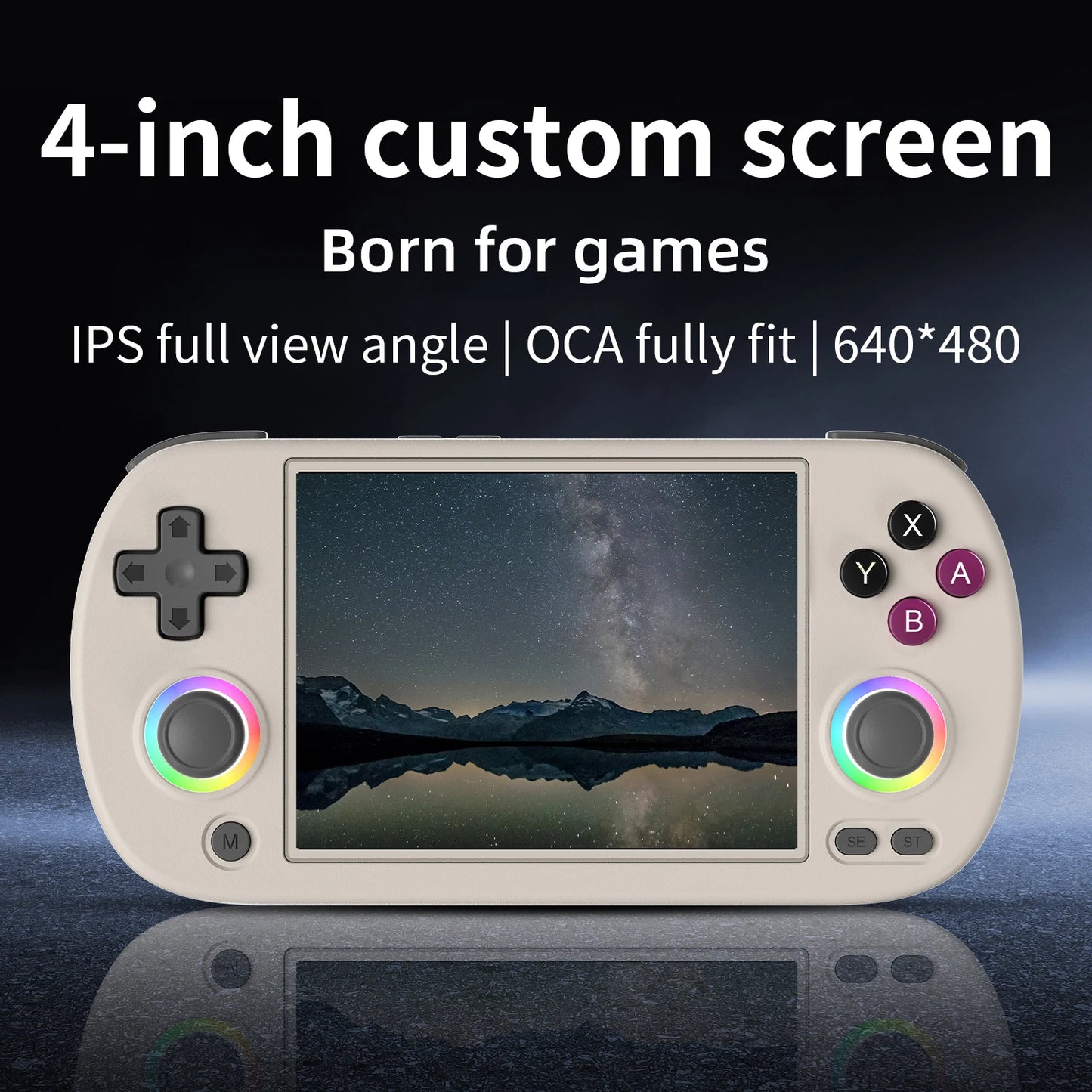ANBERNIC RG40XX H Handheld Game Console 4.0-in 640*480 IPS Screen 3200mAh 64 Bit System With RGB Light Built in 5K+Games RG40XXH.