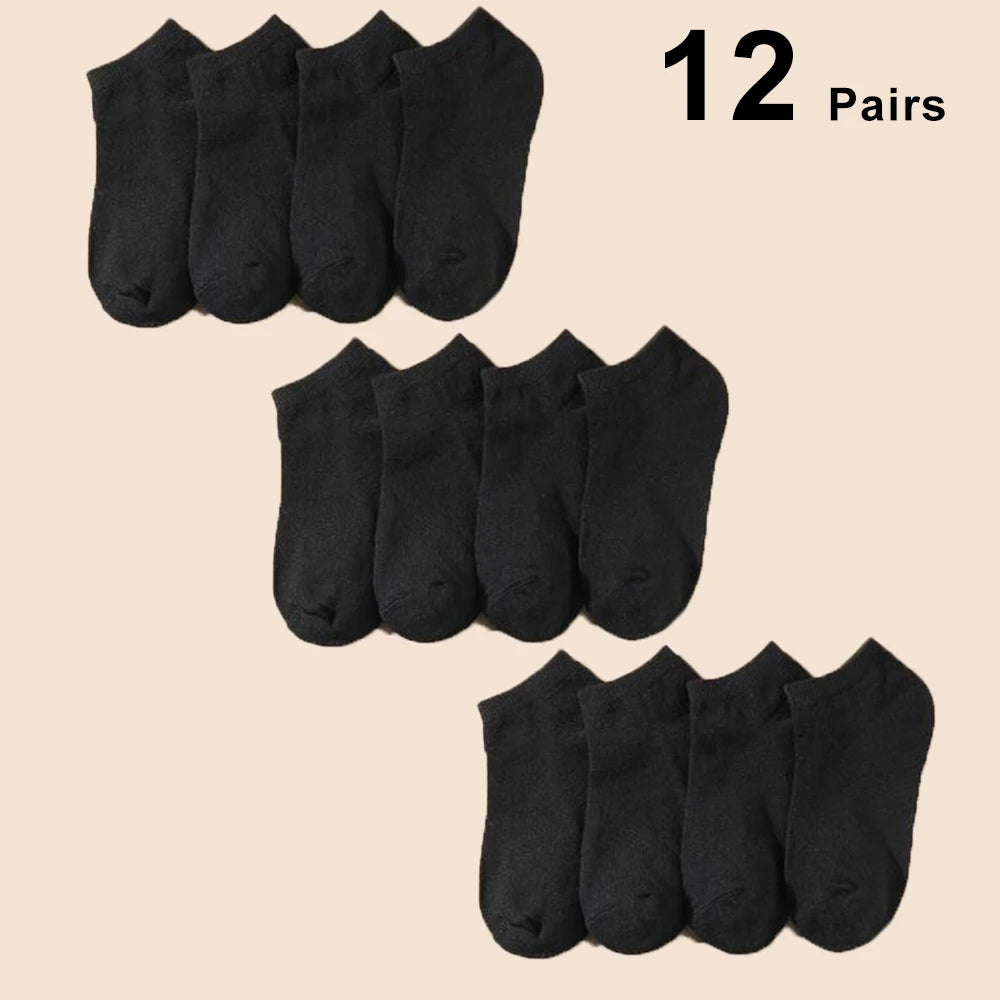 10/12/20/40 Pairs Men Boat Socks Business Sport Sweat Absorption Mature Summer Autumn Solid Color Soft Non Pilling Ankle Socks.