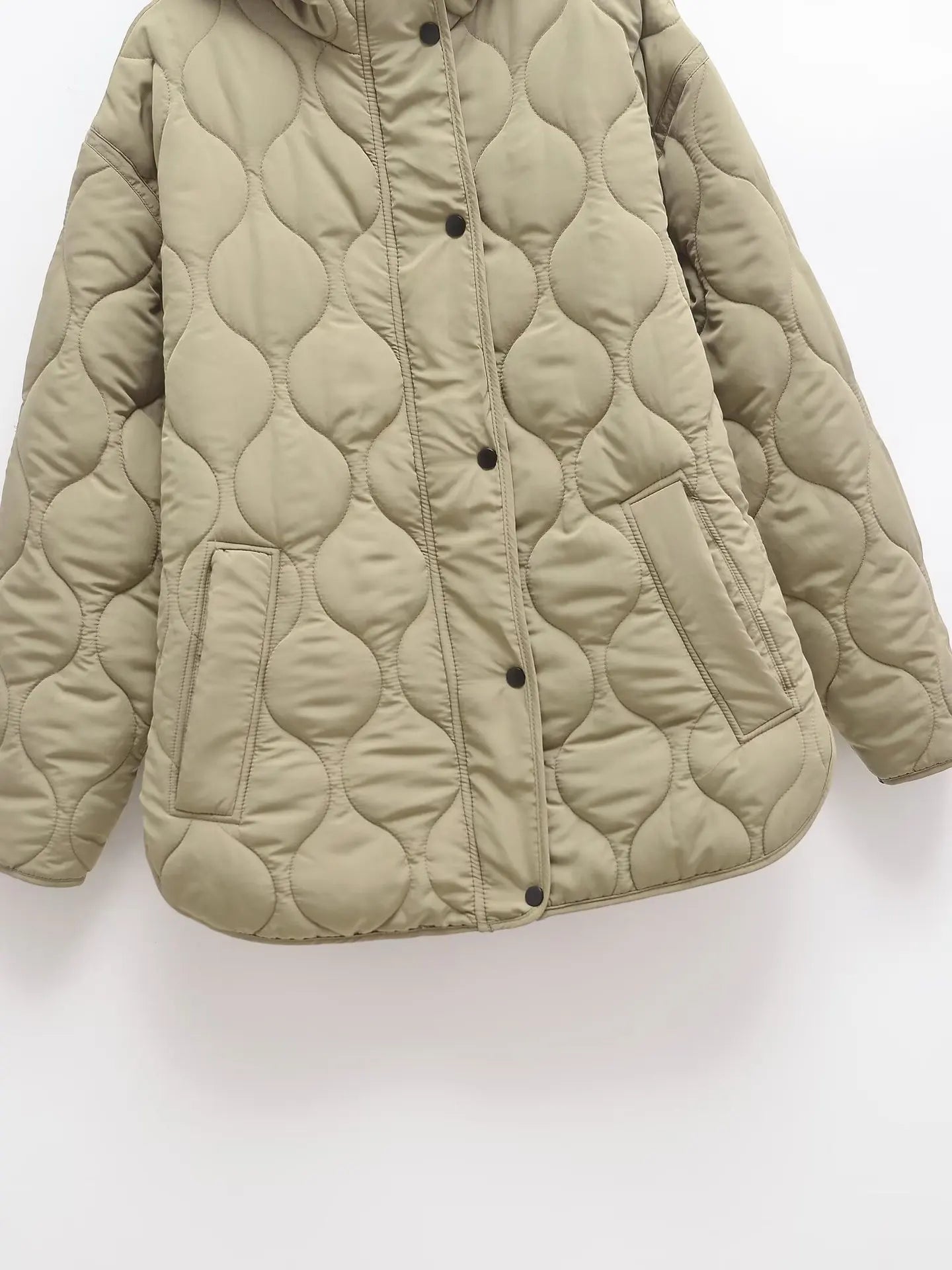 Women Loose Warm Adjustable Hood Overcoat Long Sleeves Single Breasted Side Vents At Hem Pocket Jacket Spring New Chic Coat.