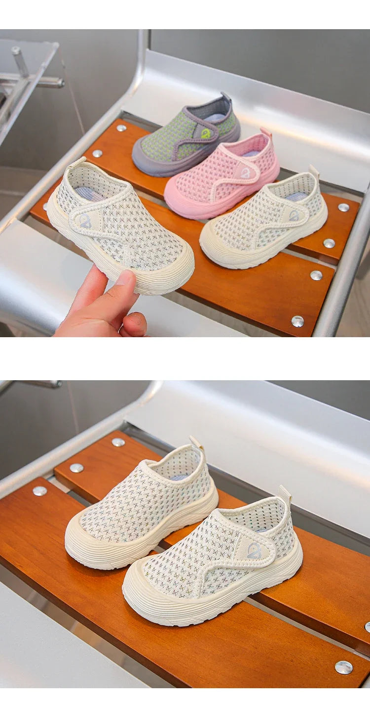 Students Casual Shoes Mesh Breathable Children Tennis Shoes Soft Bottom Comfortable 2025 New Fashion Kids Sports Shoes Non-slip.