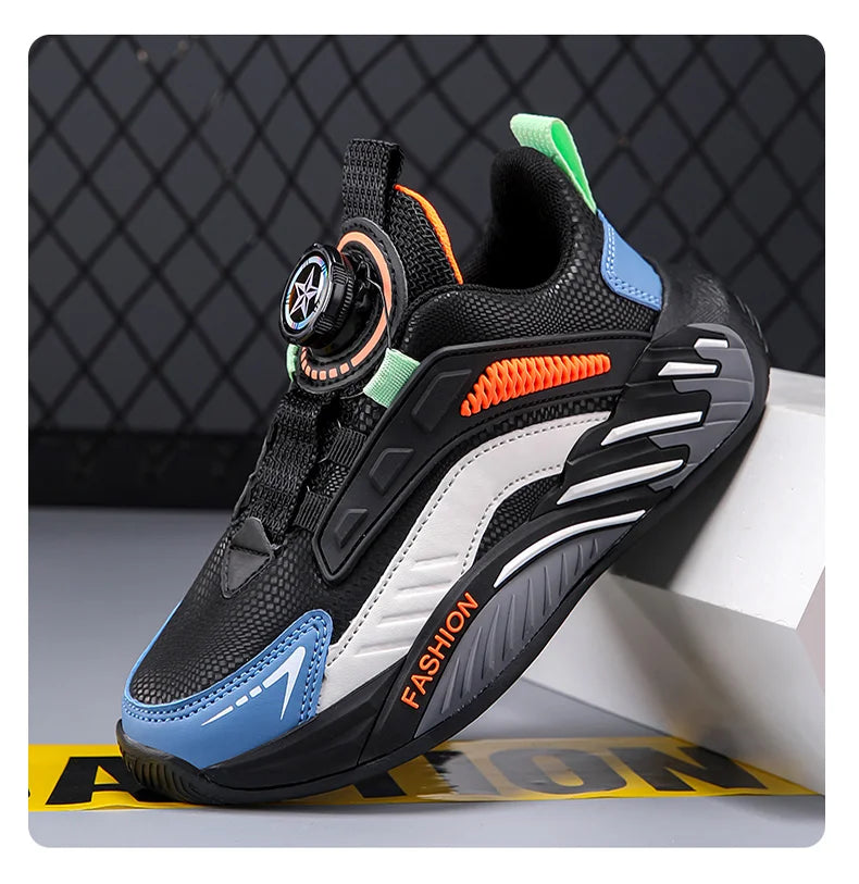 Fashion New Kids Boy Running Sport Shoes Leather Sneakers Children Outdoor Lightweight Breathable Tenis Footwear.