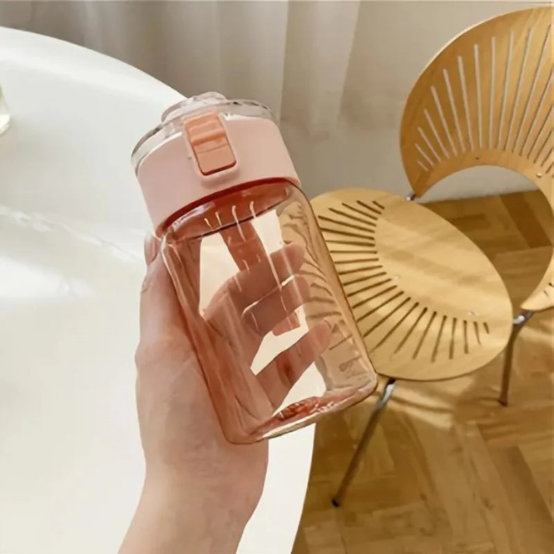 1pc Large Capacity Leakproof Sports Water Bottle, BPA-Free PC Material, Portable Gym Fitness Jug with Filter, Easy-Carry Double.