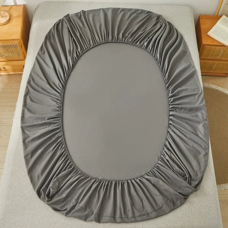 Brushed Mattress Cover Double/Queen Size Solid Color Fitted Sheet For Double Bed Anti-Mite 침대커버 200X220cm 매트리스커버 (No Pillowcase).