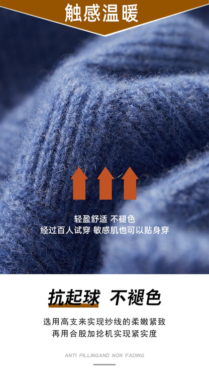 LHZSYY Men' New 100%Cashmere Sweater Winter O-Neck Mat Pullovers Long Sleeve Loose Plus Size Base Shirt Thicken Casual Knit Tops.