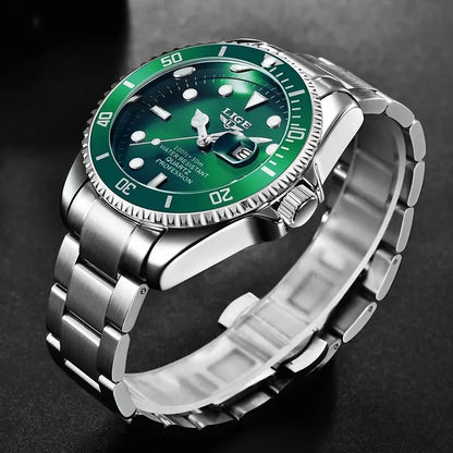 LIGE Top Brand Luxury Fashion Diver Watch Men 30ATM Waterproof Date Clock Sport Watches Mens Quartz Wristwatch Relogio Masculino.