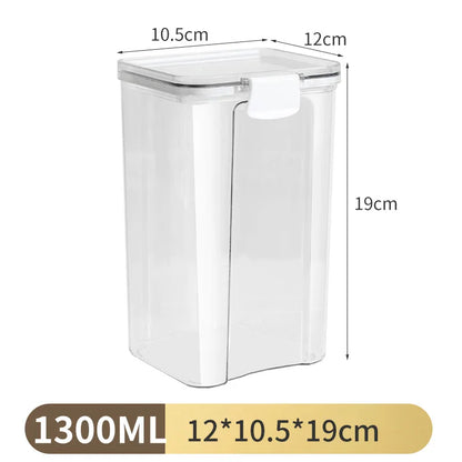 Large Capacity Waterproof Transparent Sealed Jar Multi-size Scene Kitchen Candy Dried Grain Storage With Lid Fridge Storage Tank