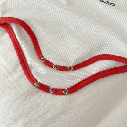 Baby Kleidung Sommer Baby Junge Mädchen Bodysuit Nette Tomaten Druck Ärmellose Infant Sling Onesie + Hut 2Pcs Neugeborenen Fotografie outfit.