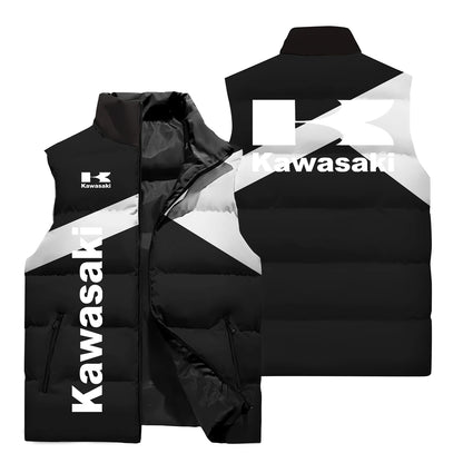 Kawasaki Sleeveless Jacket, Kawasaki Men's 3D Printed Fashion Jacket, Outdoor Sports Leisure Cycling Clothing.