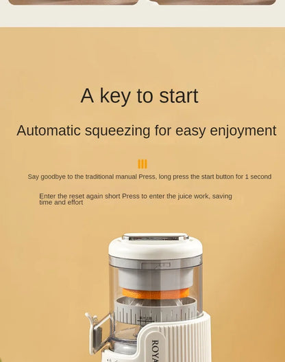 Rechargeable Electric Citrus Juicer Orange Juice Machine Extra Large Caliber Residue Separation.