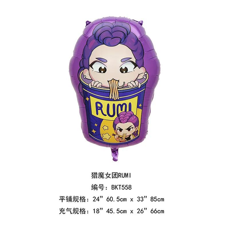 K Pop Dämonenjäger Party Ballon Kind Mädchen Alles Gute zum Geburtstag Party Dekoration Set 1-9. Nummer Ballon Banner Hintergrund Babyparty.