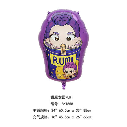 K Pop Dämonenjäger Party Ballon Kind Mädchen Alles Gute zum Geburtstag Party Dekoration Set 1-9. Nummer Ballon Banner Hintergrund Babyparty.