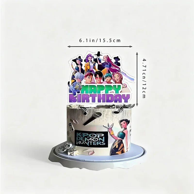 1/25 stücke Dämon Jäger Kuchen Topper Alles Gute Zum Geburtstag Party Kuchen Dekoration Kinder Favor Kpop Dämon Jäger Kuchen Ornamente Baby dusche.