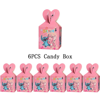 Disney Lilo Stitch Geburtstag Party Dekoration Kinder Stitch Thema Geschirr Set Engel Luftballons Happy Banner Zubehör für Mädchen zugunsten