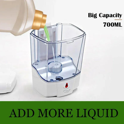 Automatischer berührungsloser Seifenspender 700 ml, wandmontierter, batteriebetriebener Sensor-Handwascher mit großem Fassungsvermögen für Badezimmer und Küche