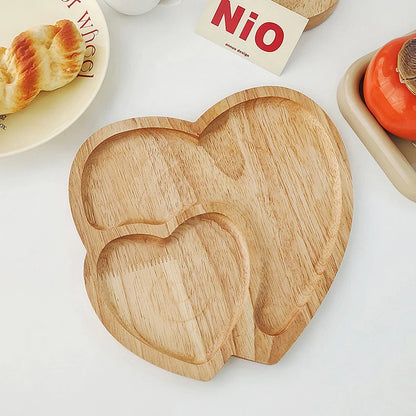 Wooden Tray Heart-Shaped Cheese Board Salad Cake Plate Decoration For Snacks Candied Fruits Valentine'S Day Decoration.