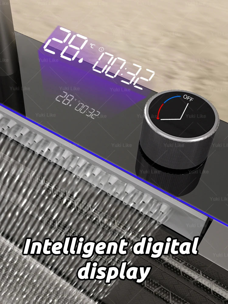 Stainless Steel Waterfall Kitchen Sink Extra Large Single Slot Multifunctional Sinks Digital Display Dishwashing Basin