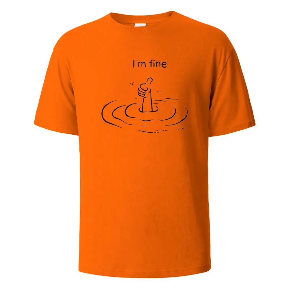 T'm Fine Print T-Shirt 100% Cotton Summer Tees For Men Women Oversize Casual Tops.