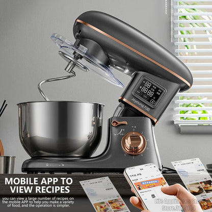 Joyoung 5L Stand Dough Mixer For Kitchen Cream Whisk Cake Dough Blender With Stainless Steel Bowl 6 Gears Chef Machine.