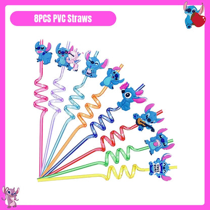 Disney Lilo und Stitch Party Dekoration Geschirr rosa Stitch alles Gute zum Geburtstag Party Thema liefert Ballon Hintergrund Tasse Teller.