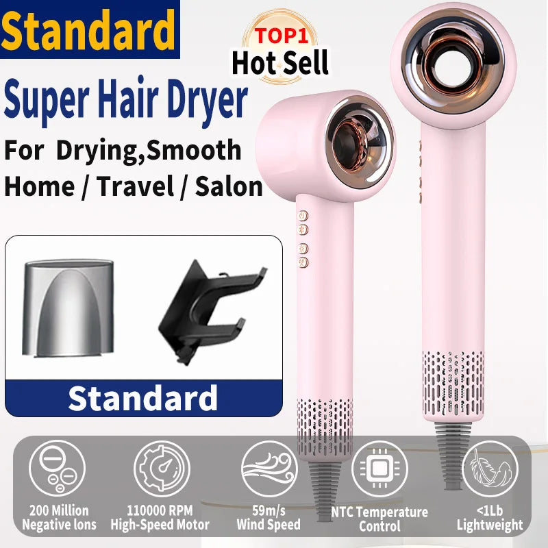 220V Super Hair Dryer 1600W Leafless Hair dryer Personal Hair Care Styling Negative Ion Tool Constant Anion Electric Hair Dryers