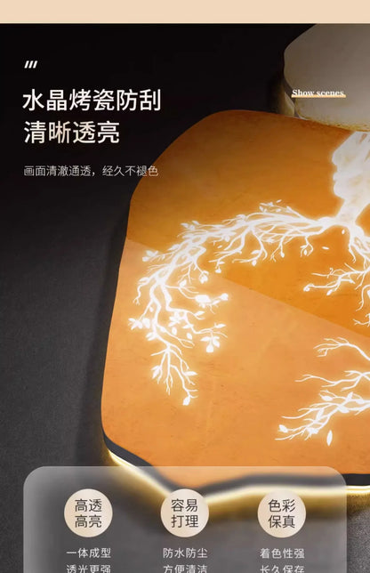 20-Zoll-Mode-Wanduhr, Esszimmer, Wohnzimmer, Mond, die Erde, Modellierung, LED-Licht, geräuschloses Uhrwerk, Schlafzimmeruhr, Wanddekoration