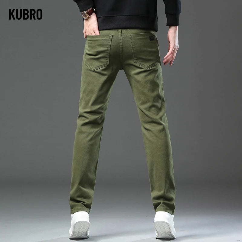 Fashion Loose Straight Business Casual Stretch Denim Pants Male Brand Trousers 3 Colors Plus Size Mens Clothing Slim Jeans 28-44.