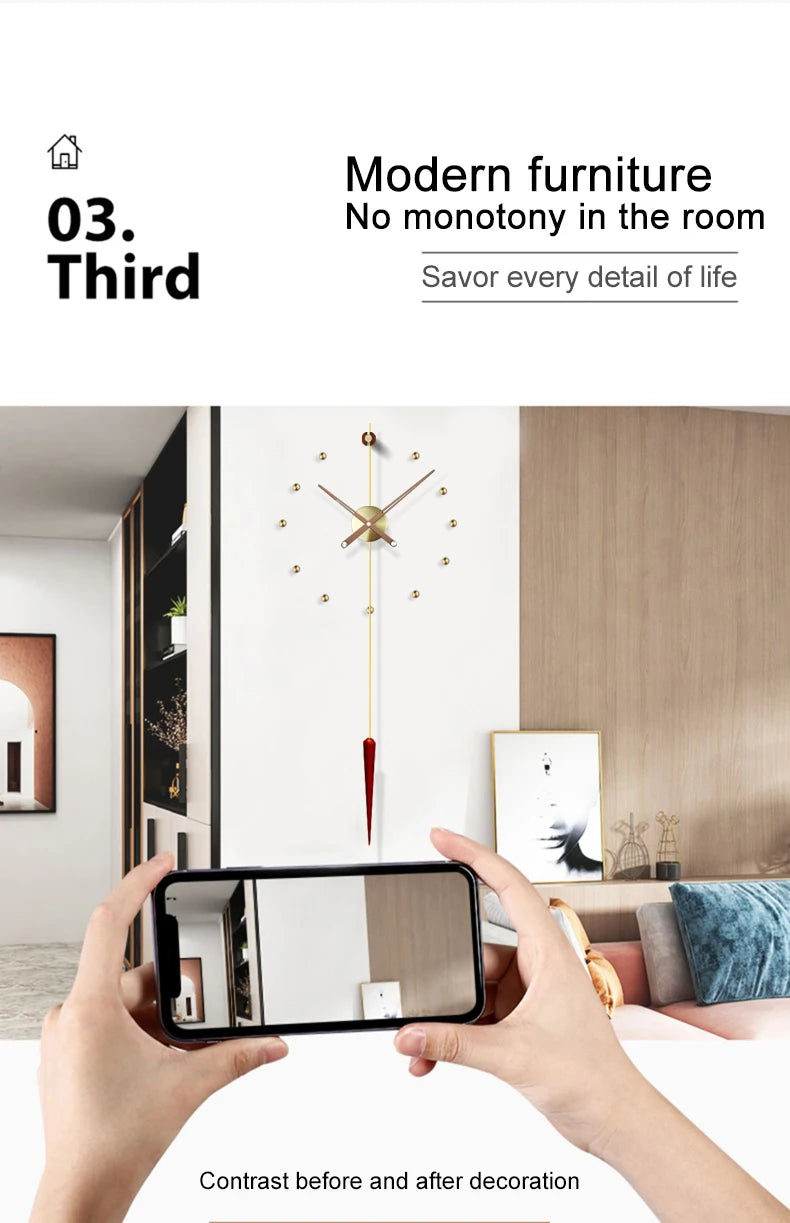 Spanien Große Wanduhr Modernes Design Metall Luxus Wand Uhren Uhren DIY Wohnkultur Stille Wohnzimmer Orologi Da Parete Geschenk