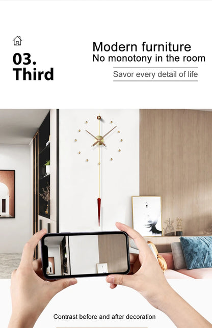 Spanien Große Wanduhr Modernes Design Metall Luxus Wand Uhren Uhren DIY Wohnkultur Stille Wohnzimmer Orologi Da Parete Geschenk