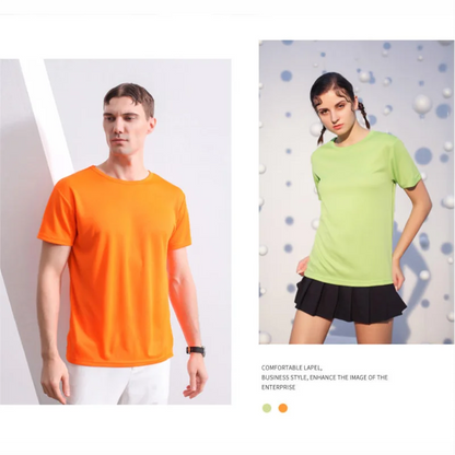 Summer Quick-drying T-shirt Custom Logo Breathable Sports Top Embroidery Personalized Logo Team Activity T-shirt Print Pattern.