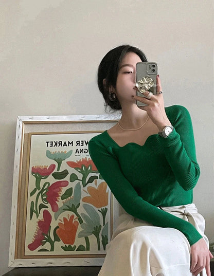 Gestrickte Pullover Frauen Vintage Solide Pullover Herbst Winter Koreanische Elegante Dünne Strickwaren Quadrat Kragen Alle Spiel Jumper Neue