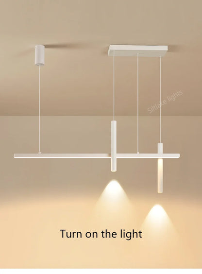 Neue Restaurant Kronleuchter moderne einfache Esszimmer Tisch Bar Lichter lange Streifen Scheinwerfer kreative Designer Pendelleuchten