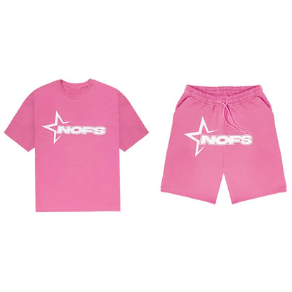 Summer Casual Sports Suit For Men Comfortable Breathable Clothing Running Sets Fitness Tracksuit T-shirt+Shorts Two-Piece Set.