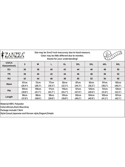 ZANZEA Women High Waist Jupe 2025 Autumn Vintage Office Falda Korean Fashion Pleating Swing Skirt Holiday Loose Solid Maxi Skirt.