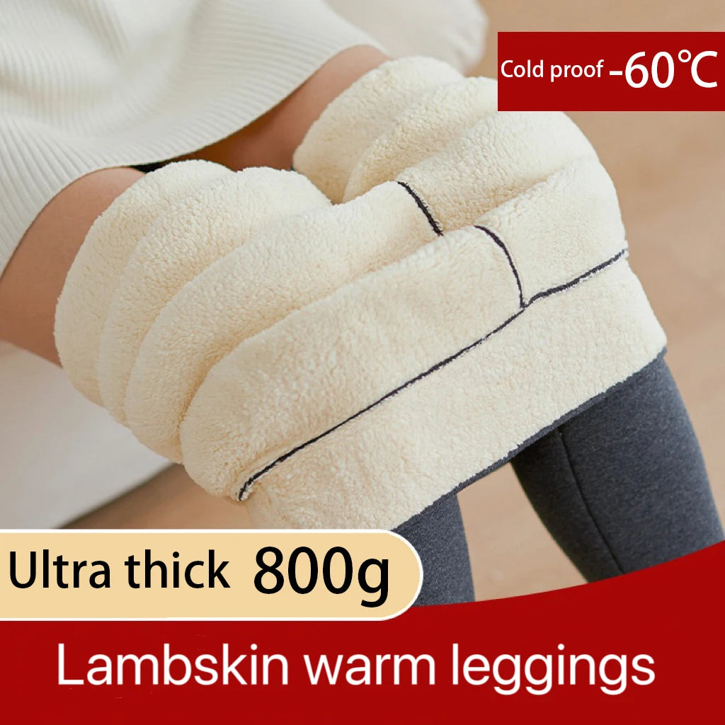 1pcs Winter Leggings Women Cotton Extra Thick Warm Pants Fashion Thermal Legging Slim Black Elastic High Waist Solid Leggings