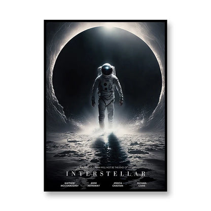 Interstellar Movie Poster Astronaut Outer Space Canvas Wall Art Print Mural Home Decor Movie Lover Gift Unframed