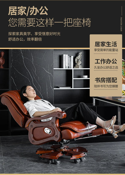 Business Leder Büro Computer Stuhl Liege Verstellbare Rückenlehne Executive Rotierenden Stuhl Massage Computer Büro Möbel