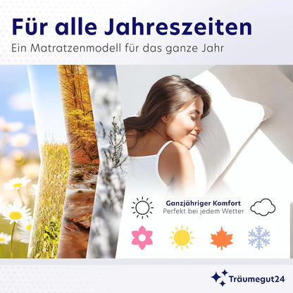 Ortho Kalschaummatratze, 7-Zonen-Matratze, Härte: H2 & H3, ÖkoTex gerollte Matratze (140 x 200 cm)
