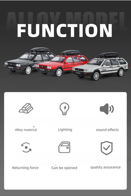 Diecast 1:32 VW SANTANA Wagon Alloy Car Model with Sound Light Children Boy Birthday Gift Toy Vehicles Miniature Voiture.