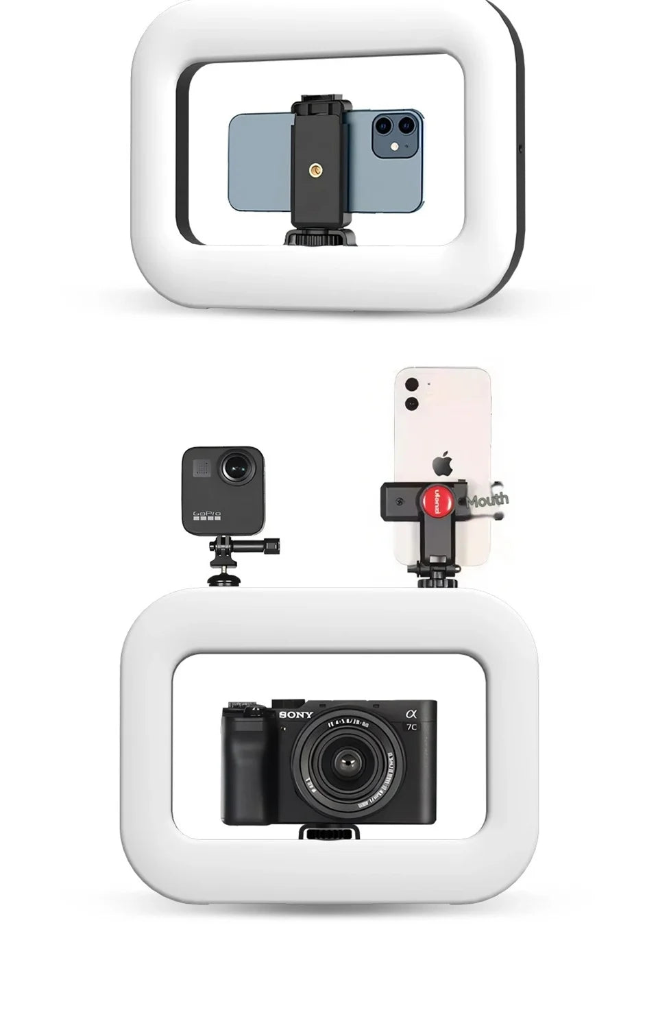 FANGTUOSI New Handheld Ring LED Rechargeable Fill light Portable Mobile Phone Live Photography Desktop Rabbit Cage Selfie Light.